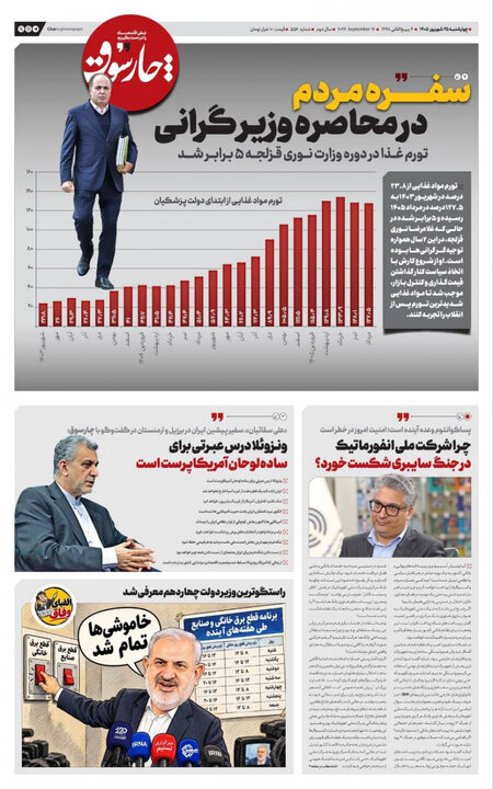 سفره مردم در محاصره وزیر گرانی/ تورم غذا در دوره وزارت نوری قزلجه ۵ برابر شد